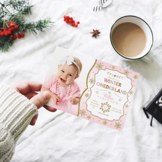 Winter Onederland Snowflake Einladung zum Geburtst (Von Creator hochgeladen)