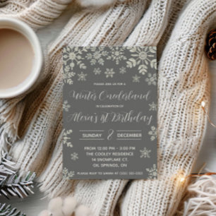 Winter ONEderland, Snowflake Erste Geburtstagspart Einladung