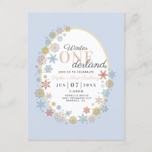 Winter Onederland Snowflake Erster Geburtstag Einl Postkarte