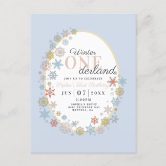 Winter Onederland Snowflake Erster Geburtstag Einl Postkarte