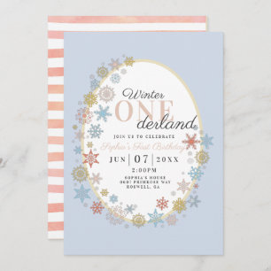 Winter Onederland Snowflake Erster Geburtstag Einladung