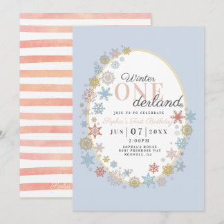Winter Onederland Snowflake Erster Geburtstag Einladung
