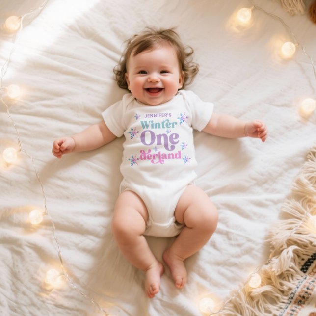 Winter Onederland Snowflakes Girl Snow Geburtstag Baby Strampler (Von Creator hochgeladen)