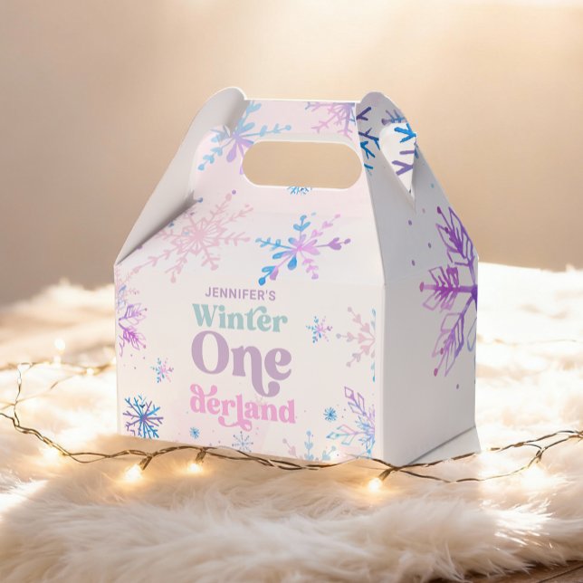 Winter Onederland Snowflakes Girl Snow Geburtstag Geschenkschachtel (Von Creator hochgeladen)