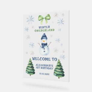 Winter Onederland Snowman 1. Geburtstag Acrylschild