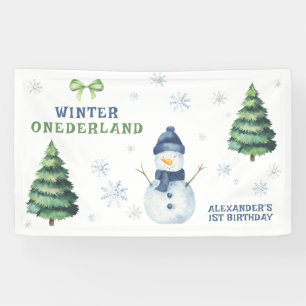 Winter Onederland Snowman 1. Geburtstag Banner