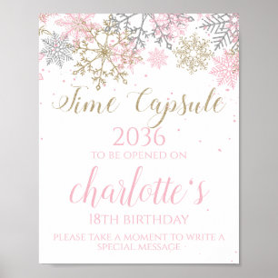 Winter ONEderland Time Capsule Sign Poster