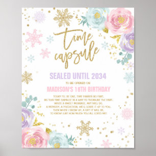 Winter ONEderland Time Kapsel Rosa und Gold Poster
