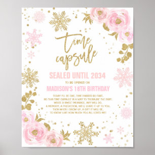 Winter ONEderland Time Kapsel Rosa und Gold Poster