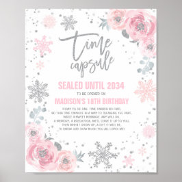 Winter ONEderland Time Kapsel Rosa und Silber Poster