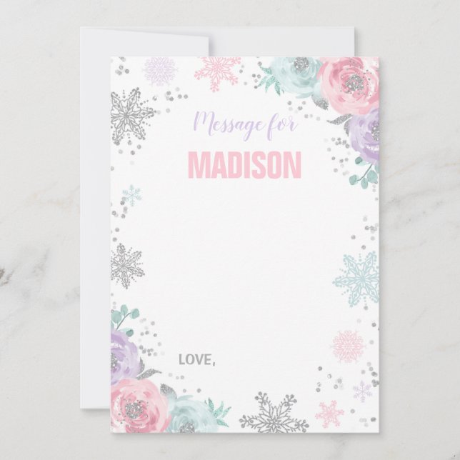 Winter ONEderland Time Kapselkarten Gästebuch Mitteilungskarte (Vorderseite)