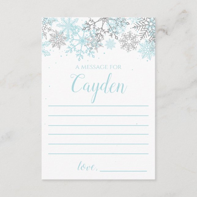 Winter Onederland Time Kapselnachricht blau silber Begleitkarte