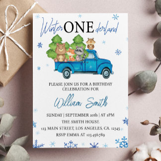 Winter Onederland Truck Einladung zum Geburtstag