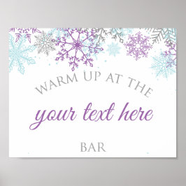 Winter Onederland Warm Up bearbeitbares Lila Poste Poster