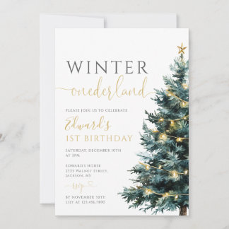Winter Onederland Weihnachten 1. Geburtstag Party Einladung