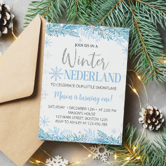 Winter Onederland Weihnachten Geburtstag Einladung