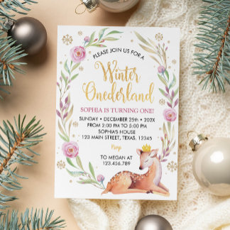 Winter Onederland Weihnachten Geburtstag Einladung
