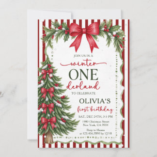 Winter Onederland Weihnachten Geburtstag Einladung