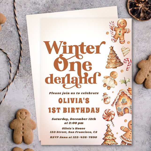 Winter Onederland Weihnachts-Cookie Geburtstagspar Einladung (Von Creator hochgeladen)