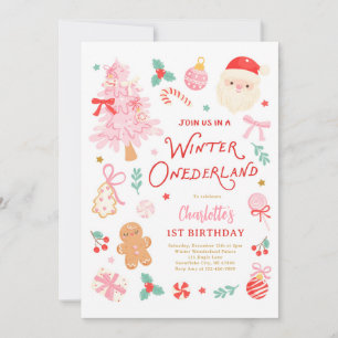 Winter Onederland Weihnachtsfeier zum 1. Geburtsta Einladung