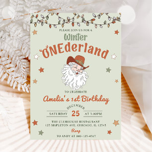 Winter Onederland Weihnachtsfeiertag Einladung