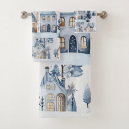Winter Onederland Weihnachtshäuser Geburtstag Badhandtuch Set