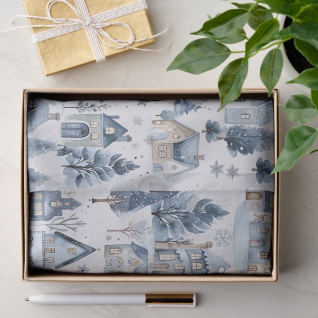 Winter Onederland Weihnachtshäuser Geburtstag Seidenpapier (Geschenk)