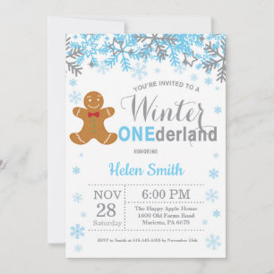 Winter Onederland Weihnachtsjunge 1. Geburtstag Einladung