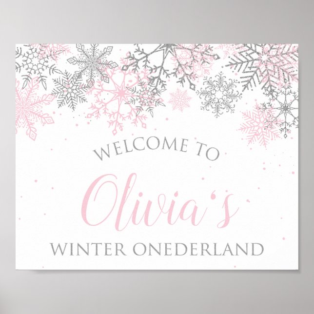 Winter ONEderland Welcome Sign Poster (Vorne)