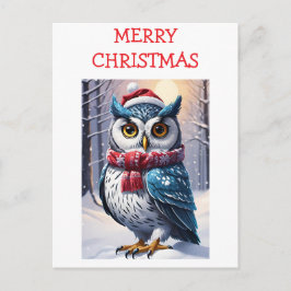Winter Owl Christmas Wishes Postkarte