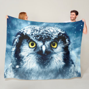WINTER OWL FLEECEDECKE