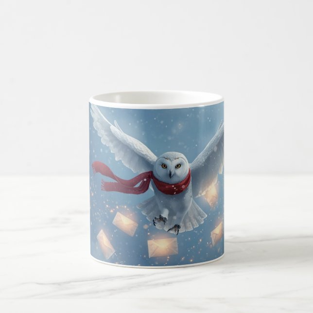 “Winter Owl Magic” Christmas Owl  Kaffeetasse (Mittel)