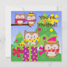 Winter Owls Ferien Einladung