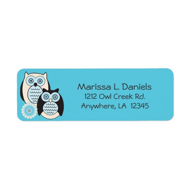 Winter Owls Rücksendeadressen-Aufklebers (Vorne)