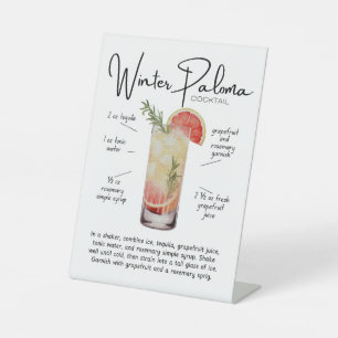 Winter Paloma Cocktail Podestschild Sockelschild