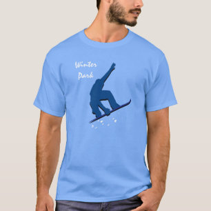 Winter-Park-Blau-Snowboarder T-Shirt