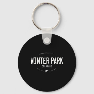 Winter Park Colorado Grafik gestörter Vintager Sn Schlüsselanhänger