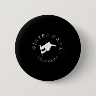 Winter Park Colorado Grafik Vintage Snowboard T-Sh Button