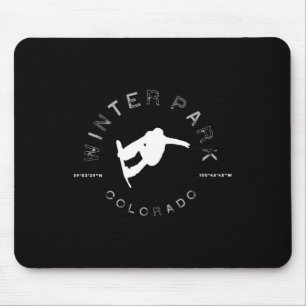 Winter Park Colorado Grafik Vintage Snowboard T-Sh Mousepad