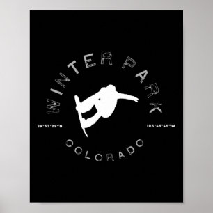 Winter Park Colorado Graphic Vintag Snowboard T Poster