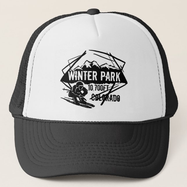 Winter-Park-Colorado-Skiaufzug-Logohut Truckerkappe (Vorderseite)