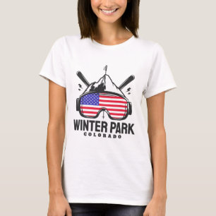 Winter Park Colorado USA Skigebiet Retro Skifahren T-Shirt