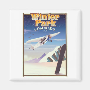 Winter Park Colorado Vintage-Reiseplakat Magnet