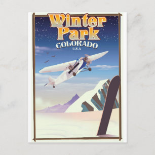 Winter Park colorado Vintage Reiseplakat Postkarte