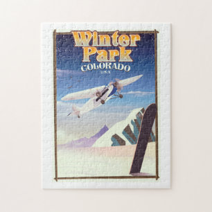 Winter Park colorado Vintage Reiseplakat Puzzle