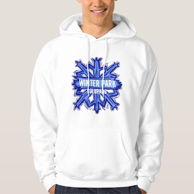 Winter-Park-Colorado-Winterschneeflocke Hoodie (Vorderseite)