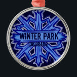 Winter-Park-Colorado-Winterschneeflockeverzierung Ornament Aus Metall<br><div class="desc">Winter-Park-Colorado-Winterschneeflockeverzierung</div>