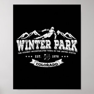 Winter Park Ski Town Shirt für Colorado Skifahrer Poster