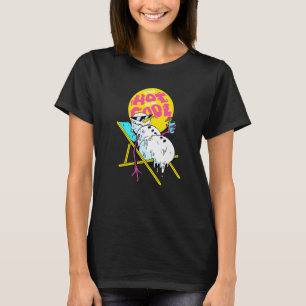 Winter Party Deck Chair Parody Melting Snowman T-Shirt