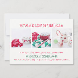 Winter Party Einladung Cocoa Schnee Weihnachten